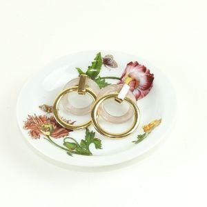 Vintage Gold & Rose Quartz Style Earring